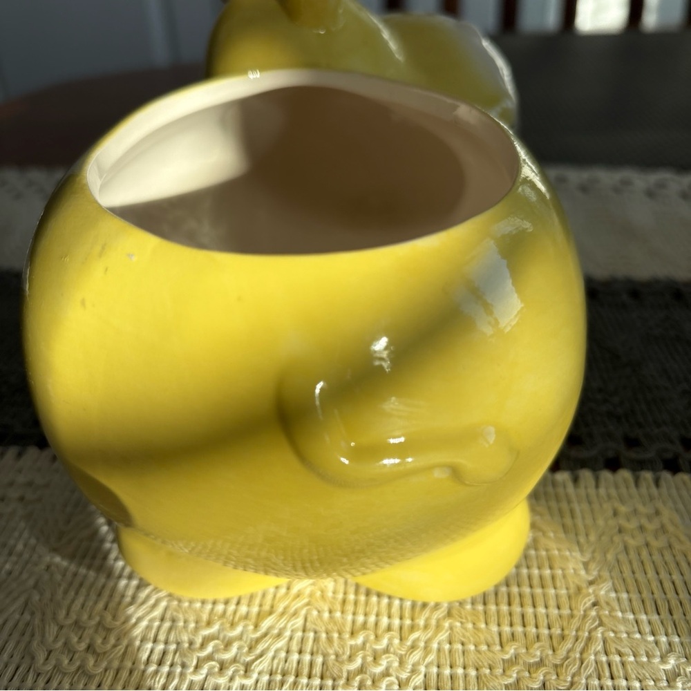 Yellow Hippo Ceramic Planter - Picture 5 of 7
